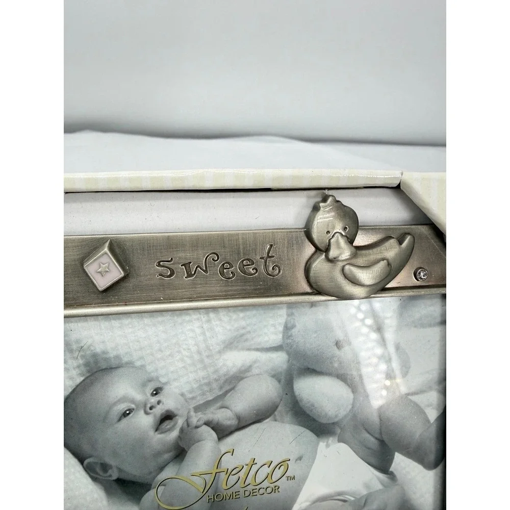 Fetco Baby Nursery Sweet Beginnings Picture Frame Pewter Finish Gift NEW 5.5x3.5